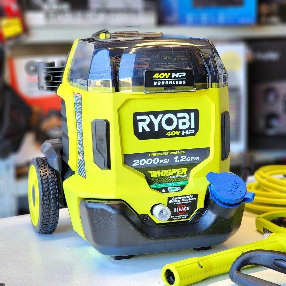 40V HP Brushless Whisper Series 2000 PSI 1.2 GPM Cold Water Electric Pressure Washer (Tool Only) (RY40306BTLVNM) 40V HP Brushless Whisper Series 2000 PSI 1.2 GPM Cold Water Electric Pressure Washer (Tool Only) (RY40306BTLVNM)